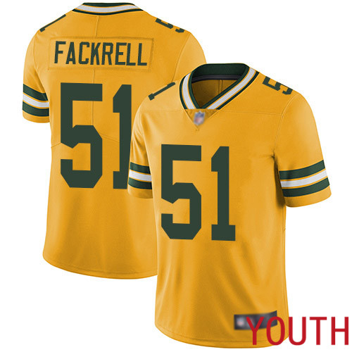 Green Bay Packers Limited Gold Youth 51 Fackrell Kyler Jersey Nike NFL Rush Vapor Untouchable